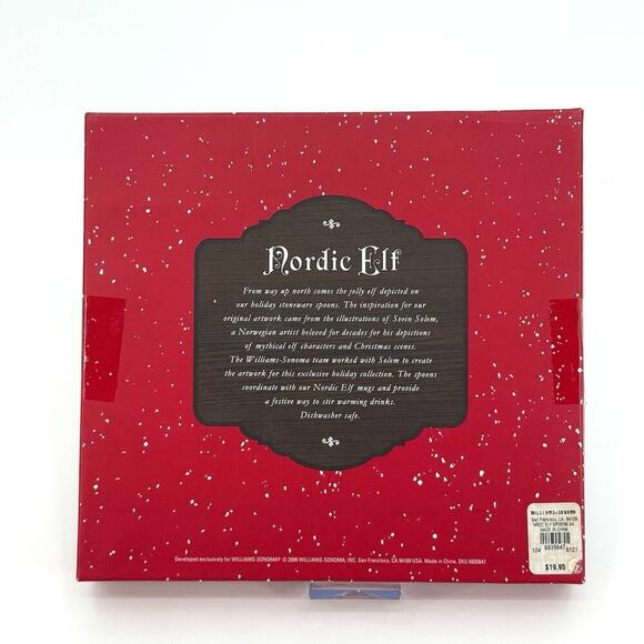 Williams Sonoma Stoneware Hot Chocolate Spoons snowman Nordic Elf Christmas - Picture 7 of 9